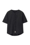 Alexander Wang washed black oversized baseball shirt in cotton jersey