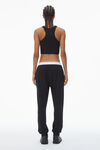 Alexander Wang black crystal hotfix jogger pant in waffle knit