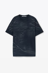 Alexander Wang washed black 棉质平纹针织布中性徽标装饰 t 恤