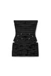 Alexander Wang black 褶皱设计束身抹胸连衣裙