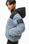 alexander wang 徽标提花牛仔布拼色夹棉夹克 deep blue