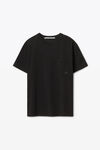 alexander wang pocket tee in high twist jersey   black