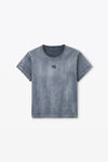 Alexander Wang washed asphalt 徽标装饰棉质平纹针织布紧身 t 恤