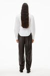 alexander wang open twisted shirt in compact cotton white