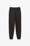 alexander wang 弹力尼龙水晶徽标装饰打底裤 black