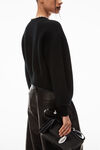 Alexander Wang black 球链饰边圆领开衫