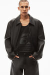 alexander wang baggy jean in plonge leather black