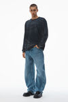 Alexander Wang washed black unisex logo tee in cotton jersey