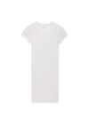 Alexander Wang white 罗纹棉短袖圆领连衣裙