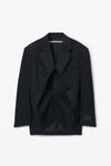 Alexander Wang black exaggerated split front boxy blazer