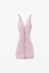 Alexander Wang pink chalk sheer ruched tank minidress