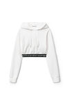 alexander wang long-sleeve hoodie in stretch corduroy bright white