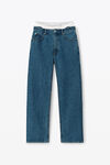 alexander wang 叠搭松身牛仔裤 deep blue