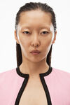 alexander wang cropped cardigan in compact nylon light pink