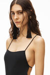 alexander wang crystal charm string swimsuit in jersey black