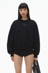 alexander wang puff logo sweatshirt in structured terry black