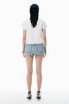 Alexander Wang white white crystal hotfix & cotton logo tee
