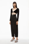 alexander wang 棉质精裁萝卜裤 black