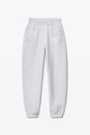 Alexander Wang light heather grey puff logo sweatpant in structured terry