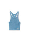 Alexander Wang washed blue 罗纹棉短款工字背心