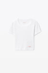 Alexander Wang white 水晶烫钻短袖短款 t 恤