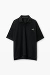 Alexander Wang black unisex athletic mesh logo polo