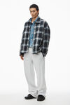 Alexander Wang light heather grey logo embroidered oversized sweatpants in heavy cotton terry