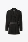 alexander wang blazer dress in wool tailoring black