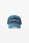 Alexander Wang tumbled medium indigo blade logo-embroidered trucker hat in cotton