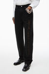 Alexander Wang washed black ez cut-out logo jeans