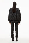 alexander wang hotfix coaches jacket in crinkle nylon black