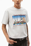 alexander wang 密织平纹针织布 ny skyline 图案 t 恤 light heather grey
