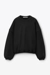 Alexander Wang black 徽标刺绣的超大号圆领棉衣