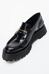 alexander wang carter 中跟吊耳皮革乐福鞋 black