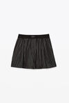alexander wang crystal stripe boxer short in silk black