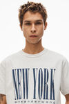 alexander wang ny puff graphic tee in compact jersey light heather grey