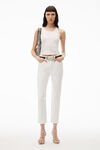 alexander wang og - highrise stovepipe jean in denim vintage white