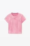 Alexander Wang washed lotus 徽标粉色紧身棉质 t 恤