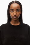 alexander wang pullover sweater in ribbed chenille black