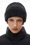 Alexander Wang black 水晶热熔徽标针织帽
