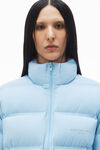 Alexander Wang oxford blue cropped puffer coat with reflective logo