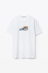 alexander wang teacup graphic tee in compact jersey bright white