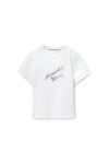 Alexander Wang white white crystal hotfix & cotton logo tee