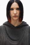 Alexander Wang washed black 棉质三层宽松连帽衫