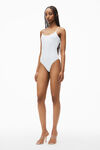 Alexander Wang white cami bodysuit in ribbed knit