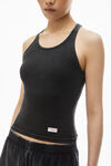 Alexander Wang washed black 罗纹棉经典工字背心
