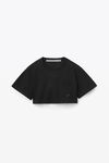 Alexander Wang black cropped pocket tee in high twist jersey