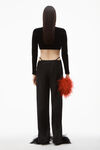 alexander wang crystal thong pant in silk charmeuse black