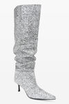 alexander wang viola 65 slouch boot in glitter silver