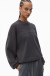 Alexander Wang grey 徽标压纹罗纹针织毛衣